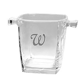 Culver Inc., Monogram W Square Base Glass Cooler Ice Bucket by Culver