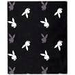 Playboy Bunny Head Logo Black & Grey Fleece Throw 0102 - 50"x60"
