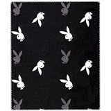 Playboy Bunny Head Logo Black & Grey Fleece Throw 0102 50x60 410Q8pj5uCL. SL160 Playboy Bunny Head Logo Black & Grey Fleece Throw 0102 50x60