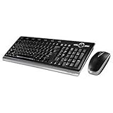 Labtec Ultra-Flat Wireless Desktop - Keyboard - wireless - RF - mouse - PS/2 wireless receiver - black - Germany - retail