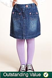 Pure Cotton Adjustable Waist Denim Skirt