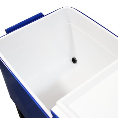 XtremepowerUS 65 Quart Solid Steel Rolling Cooler with Shelf Entertaining Outdoor Bar Patio Bistro Party