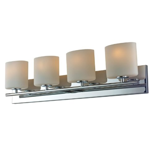 BV8T4-10-15-R Chelsea Collection 4-Light Vanity Fixture, Chrome Finish with White Opal Glass
