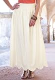 Jessica London Plus Size Cotton Maxi Skirt with Embroidery