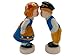 Magnetic Swedish Kissing Couple Collectible Ceramic Salt and Pepper Shakers Set by E.H.G