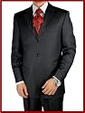 Italian Black Mens Suits Merino Wool Hand Tailored Suit Jacket and Pants Business Cut and Comfortable Fit Year Round Use