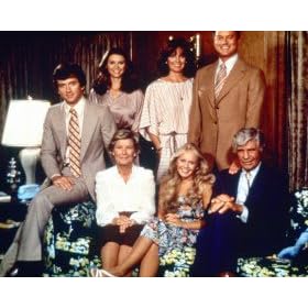 LARRY HAGMAN AS JOHN ROSS 'J.R.' EWING, JR., VICTORIA PRINCIPAL AS PAMELA BARNES EWING, JIM DAVIS AS JOHN ROSS 'JOCK' EWING, SR., LINDA GRAY AS SUE ELLEN SHEPARD EWING, CHARLENE TILTON AS LUCY EWING COOPER, PATRICK DUFFY AS BOBBY EWING FROM DALLAS #1 - COLOUR Movie Photo - (4 Different Photograph & POSTER Sizes Available)