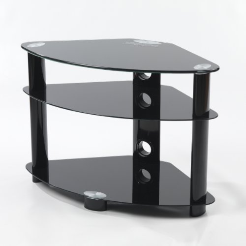 Small Shelf Black Glass Corner TV Stand Unit Plasma TV's up to 42