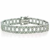 Sterling Silver Simulated Diamond CZ Bracelet