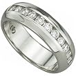 0.75 Ct. T.W. Round Brilliant Cut Diamonds, 14Kt. White Gold. Men's Diamond Band