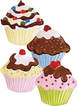 Set of 4 Cupcake Dessert Plates