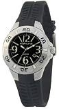 Kahuna Stainless Steel Ladies Black Analogue Dial & Black Rubber Strap Watch