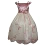 Girls 2 - 12 Dusty Rose Satin Special Occasion Formal Dress with Embroidery
