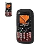 New Fashionable Perfect Fit Soft Silicon Gel Protector Skin Cover (Faceplate/Snap On) Rubber Cell Phone Case with Screen Protector for Motorola Clutch i465 Boost Mobile, Sprint - Black