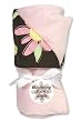 Trend Lab Receiving Blanket in Blossoms Floral Print Front/Pink Velour Back