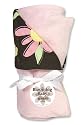 Trend Lab Receiving Blanket in Blossoms Floral Print Front/Pink Velour Back