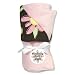 Trend Lab Receiving Blanket in Blossoms Floral Print Front/Pink Velour Back