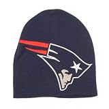 New England Patriots Oversized Embroidered Logo Knit Beanie Hat