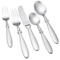 Hampton Forged Brushed Bistro 20-Piece 18/0 Forged Flatware Set, Service for 4