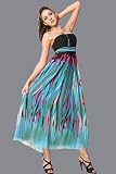 Brush Strokes Watercolor Border Print Maxi Dresses