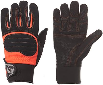 Great Grips 30500M Multipurpose Work Glove with Grip, Safety, Comfort, Protection, Durability, Silicone On Palm and Fingers, Medium, Orange/Black, 2-Pack