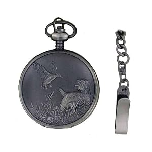 The Sportsman Pocket Watch Hunting Dog and Duck by Dutray