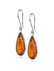 Sterling Silver Honey Amber Drop Earrings