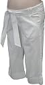 Ex-Store Maternity Linen Crop 3/4 Trousers White