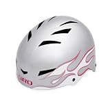  : Giro Flak Mountain Bike Helmet (Silver/Pink Flames, Small)
