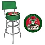 NBA1100-MB - Milwaukee Bucks NBA Padded Swivel Bar Stool with Back