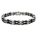 Eve's Addiction Mens Stainless Steel & Rubber Gatelink Bracelet