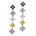The Royalty Collection: Okura Unique 18K Italian White Gold Multi-Colored Sapphire Diamond Flower Ea