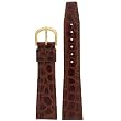 Watch Band Brown Crocodile Grain Padded Ladies Strap 14 millimeter