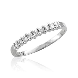 10k White Gold Wedding Diamond Ring Band (HI, I, 0.20 carat)