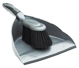 Dustpan & Brush Set Soft Grip - Silver/Black