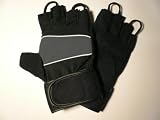 NEW GREY & BLACK AMARA GYM / WEIGHT LIFTING TRAINING GLOVES WITH WRIST SUPPORT *LARGE* L