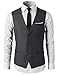 H2H Mens Formal Slim Fit Premium Business Dress Suit 4 Button Vests With Pocket