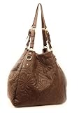 410QkURB AL. SL160  Quilted Floral Design Oversized Handbag   Brown   Free Shipping