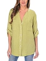 100% lino Camisa Mujer Laurette (Verde)