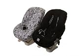 TODDLER CAR SEAT COVER LICORICE SWIRL & BLACK MINKY DOT