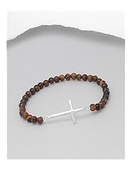 Cross Stretch Bracelet In Sterling Silver