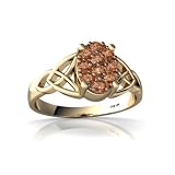 14K Yellow Gold Cognac Diamond Celtic Trinity Ring