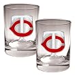 Minnesota Twins 2pc Rocks Glass Set - Primary Logo MLB Baseball