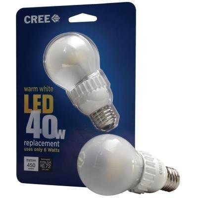 Cree BA19-04527OMF-12DE26-2U120 40W Equivalent 2700K A19 LED Light Bulb (8-Pack), Soft White