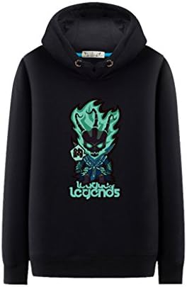 Crofhple League of Legends LOL Heros Thresh Cartoon Hoodies Sweaters (S, Black)