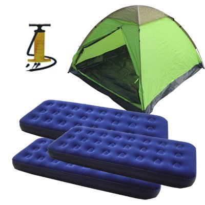 3 Person Tent with 3 Air Mats(single) and Air Pump Set