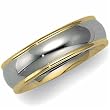 14K Two Tone Men's Comfort Fit Wedding Band