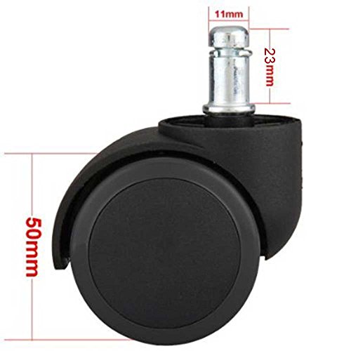 5 x Replacement Office Computer Chair Stem Swivel Castors Casters Wheels Black