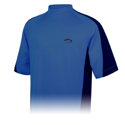 Monterey Club Mens Dry Swing Pique Two Tone Short Sleeve Mock Shirt #1135