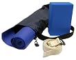 Yoga Kit For Beginners and Intermediates - Mat, Foam Block, Strap, Mat Bag